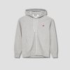 Clothing COMME des GARÇONS PLAY | Play Comme Des Garcons Mens Zip Hooded Sweatshirt Small Red Heart P1T312 Grey