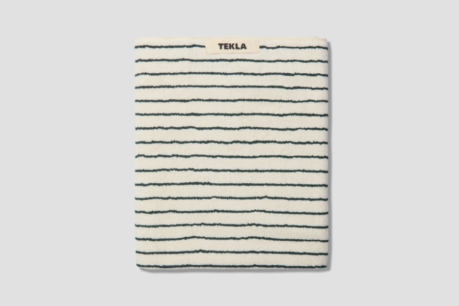 Lifestyle TEKLA | Bath Towel-Terry Stripes 70X140 Green