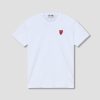 Clothing COMME des GARÇONS PLAY | Play Comme Des Garcons Mens T-Shirt Double Red Heart P1T288 White