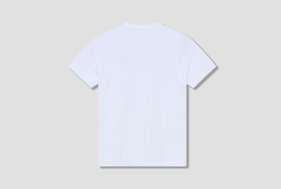 Clothing COMME des GARÇONS PLAY | Play Comme Des Garcons Mens T-Shirt Double Red Heart P1T288 White