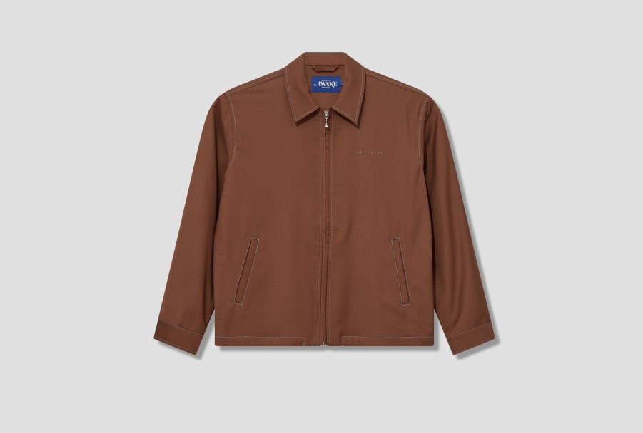 Clothing Awake NY | Lightweight Wool Harrington Jacket Awk-Sp23-Ot001 Brown