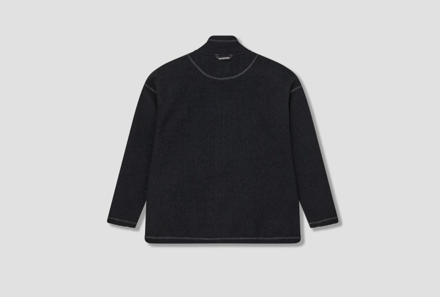 Clothing and wander | Re Wool Jq Stand Zip 5743284060 Black