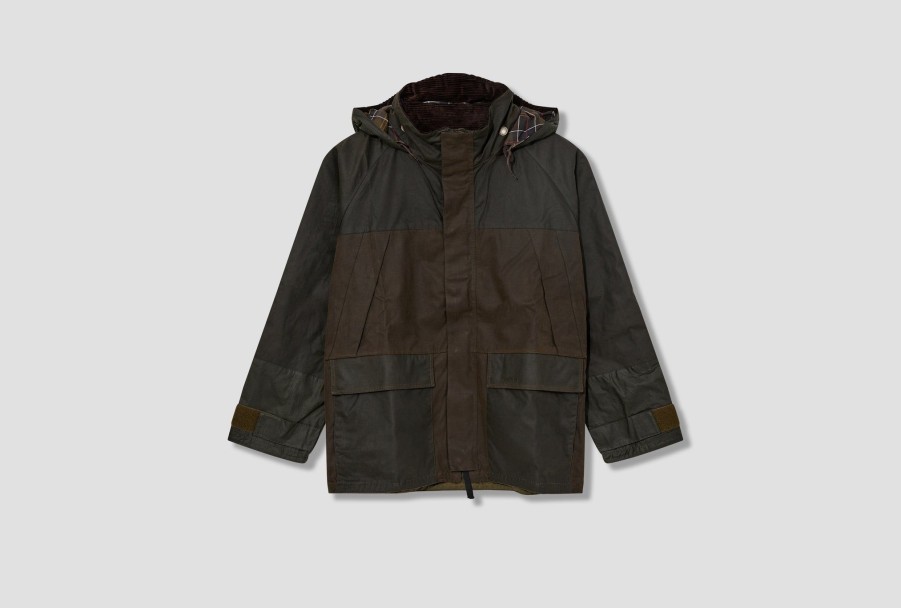 Clothing Barbour | Heritage +-Short Field Wax Parka Jacket Mwx2248 Olive