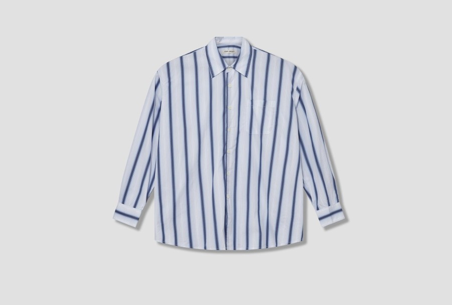 Clothing OUR LEGACY | Borrowed Shirt Crypto Stripe M4232Bs Blue