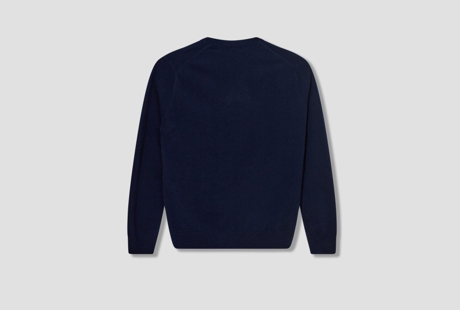 Clothing COMME des GARÇONS SHIRT | Forever-Fully Fashioned Knit Round-Neck Pullover Fz-N108-Per Navy