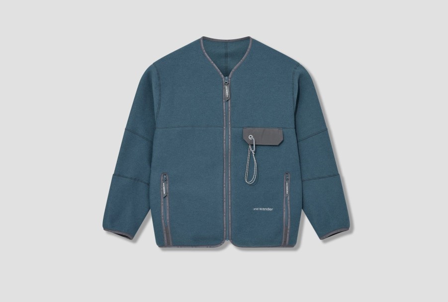 Clothing and wander | Wool Fleece Cardigan 5743281053 Blue