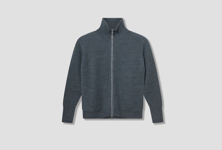 Clothing ANDERSEN-ANDERSEN | Navy Full-Zip Pockets-G5/Indigo Dyed Yarn Light Blue