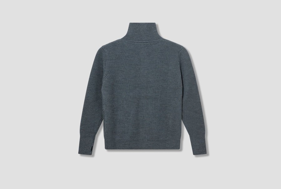 Clothing ANDERSEN-ANDERSEN | Navy Full-Zip Pockets-G5/Indigo Dyed Yarn Light Blue