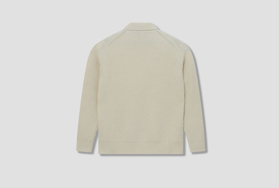 Clothing Drake’s | Integral Collar Ribbed Jumper Dr2A3I 22556-03 Off White