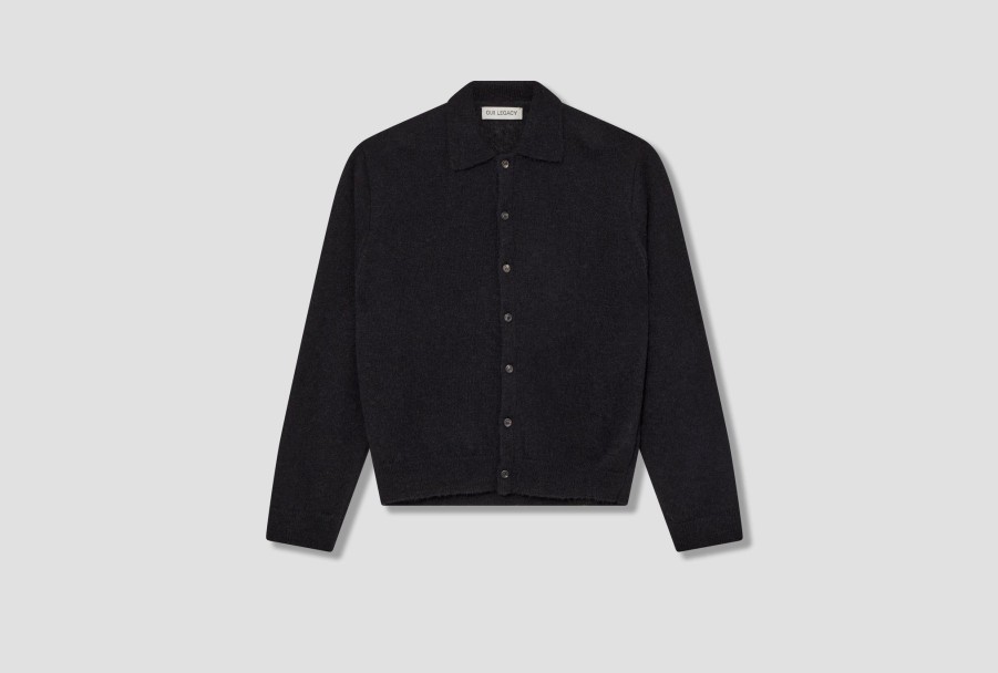 Clothing OUR LEGACY | Evening Polo Fuzzy Alpaca M4213Ecfse Black