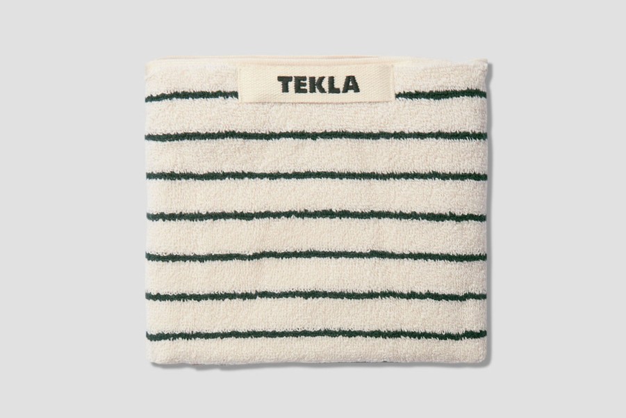 Lifestyle TEKLA | Guest Towel-Terry Stripes 30X50 Green