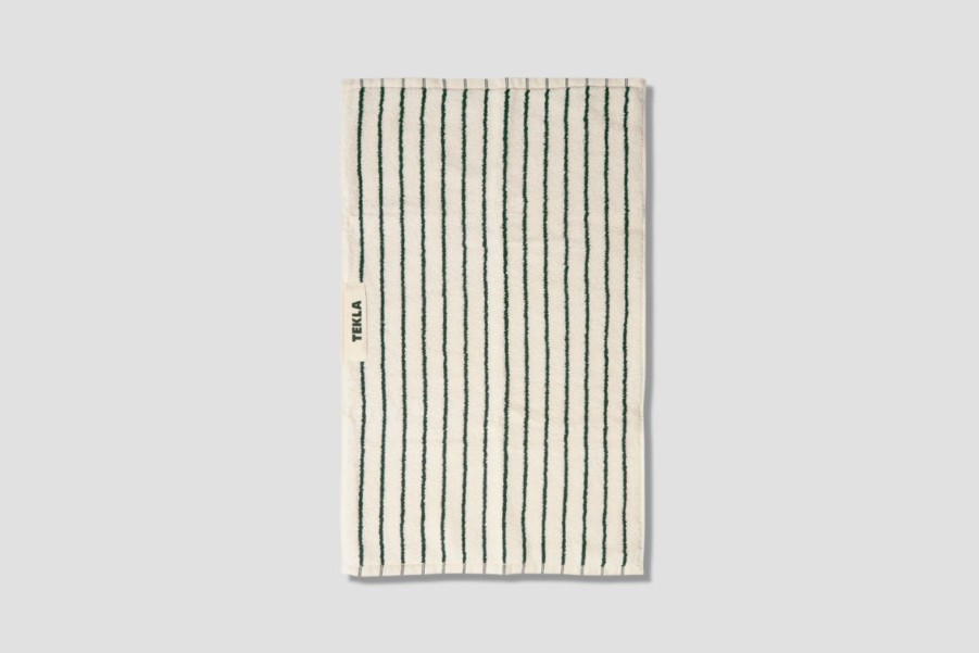 Lifestyle TEKLA | Guest Towel-Terry Stripes 30X50 Green