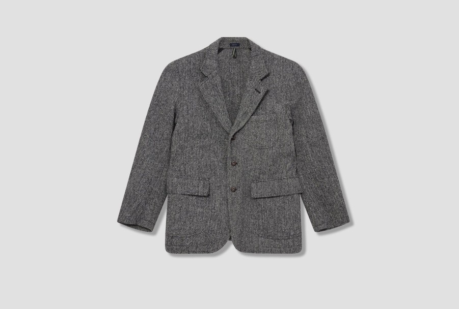 Clothing Drake’s | Mkvii Wool Herringbone Games Blazer Dr2A2H 22799-01 Grey