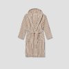 Lifestyle TEKLA | Hooded Bathrobe-Terry Stripes Brown