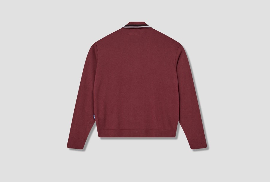 Clothing Awake NY | Full Zip Sweater Awk-Fw23-Kn004 Burgundy