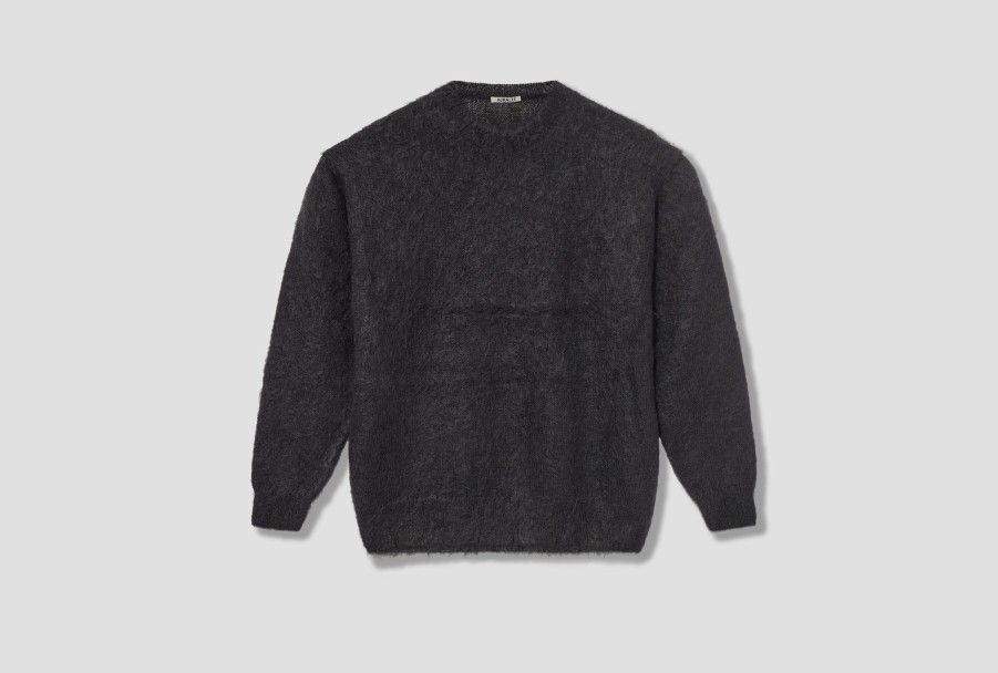 Clothing AURALEE | Brushed Super Kid Mohair Knit Pullover A23Ap02Km Black