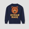 Clothing HUMAN MADE | Bear Raglan Knit Sweater Hm25Cs001 Navy