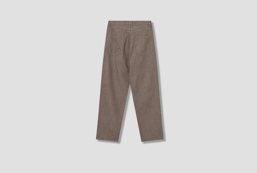 Clothing AURALEE | Hard Twist Denim Wide Pants A23Ap03Md Brown