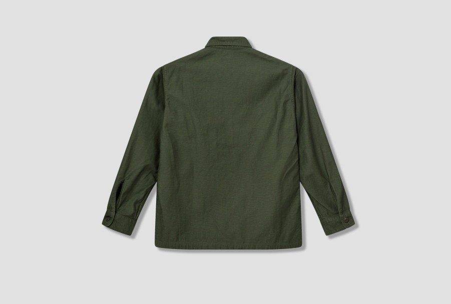 Clothing orSlow | Us Army Fatigue Shirt-Original Reverse Sateen 03-8045-16 Green