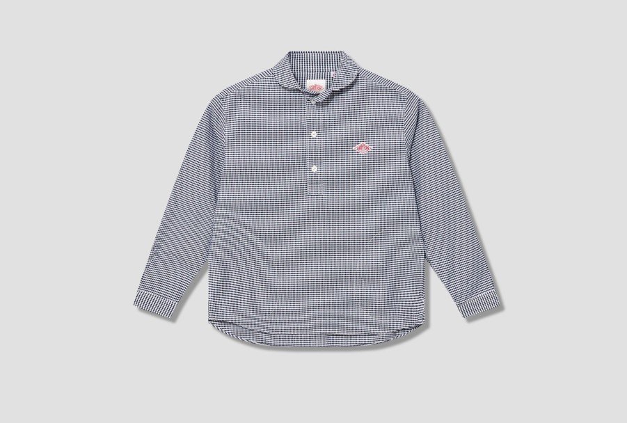 Clothing DANTON | Round Collar P.O Shirt L/S #Jd-3568 Trd Navy