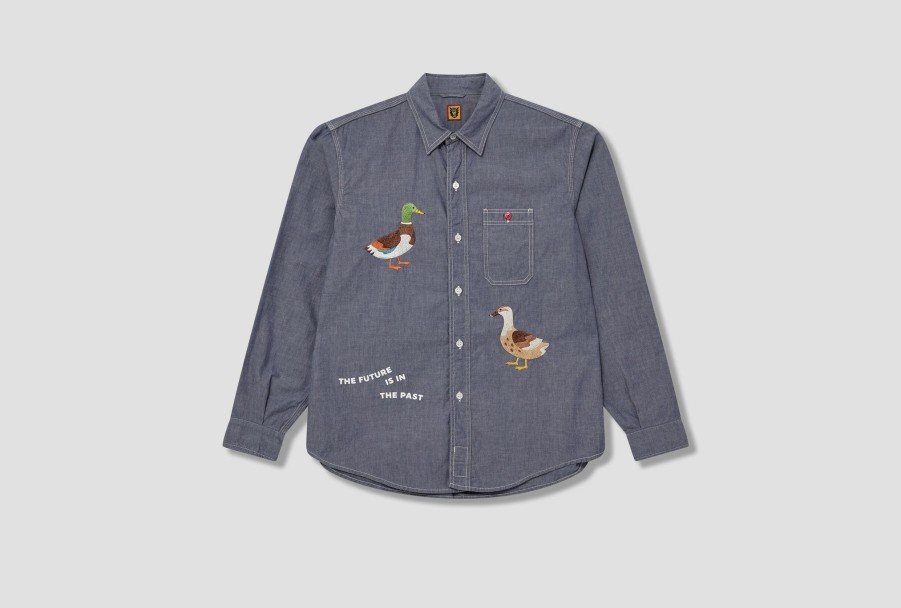 Clothing HUMAN MADE | Chambray L/S Shirt Hm26Sh005 Purple