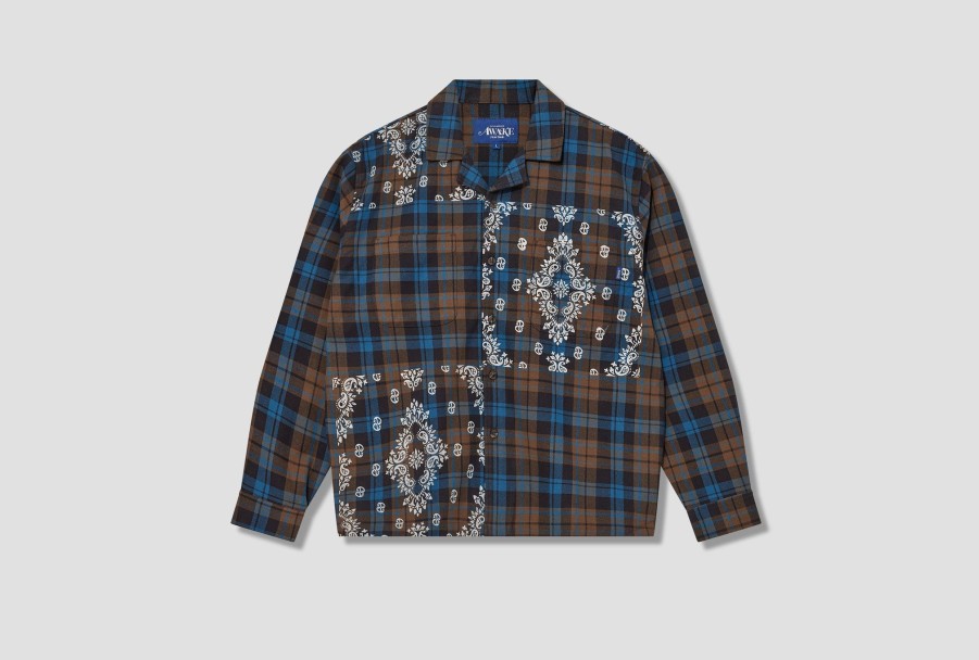 Clothing Awake NY | Paisley Printed Flannel Shirt Awk-Fw23-Tp001 Brown