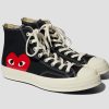 Shoes COMME des GARÇONS PLAY | Converse-Red Heart Chuck Taylor All Star '70 High P1K112 Black