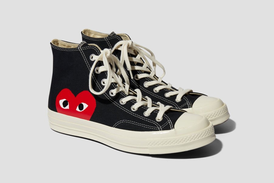 Shoes COMME des GARÇONS PLAY | Converse-Red Heart Chuck Taylor All Star '70 High P1K112 Black