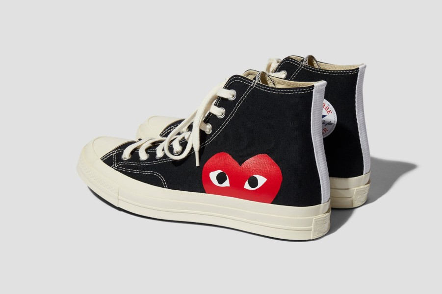 Shoes COMME des GARÇONS PLAY | Converse-Red Heart Chuck Taylor All Star '70 High P1K112 Black