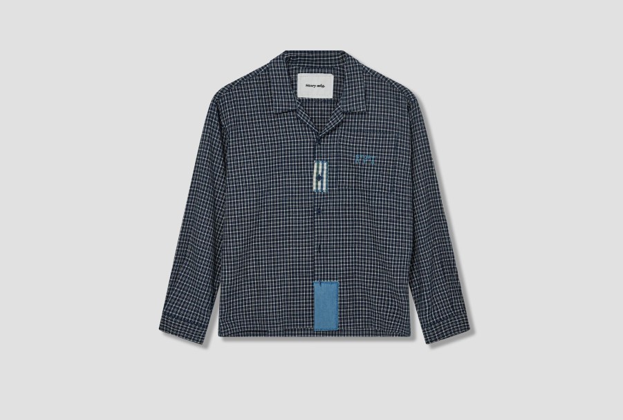 Clothing Story mfg. | Greetings Shirt Ls-Check Scarecrow Saw23Shgrlcotchk Blue