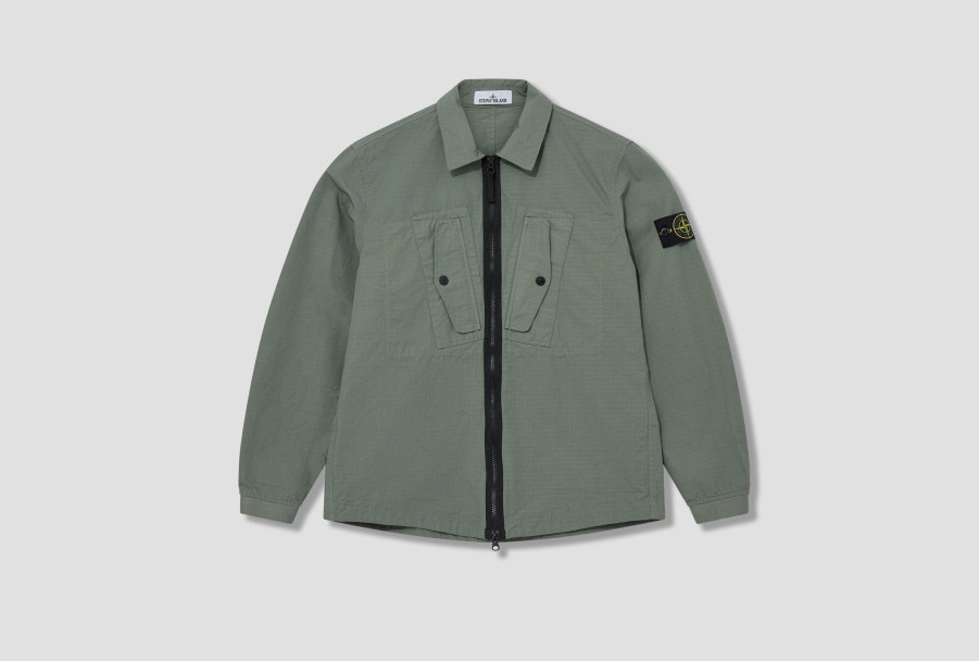 Clothing STONE ISLAND | Cotton Ripstop Garment Dyed 791511112 Green