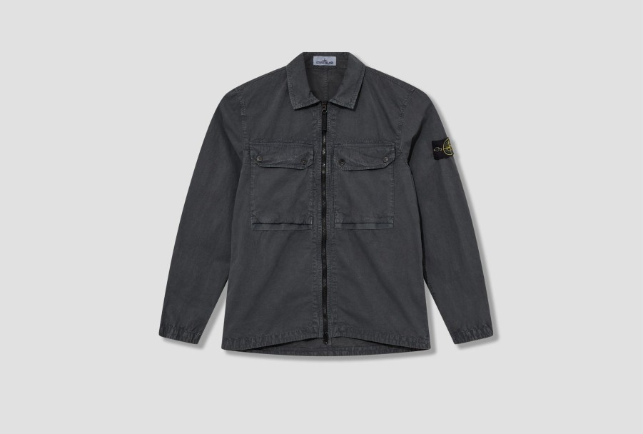 Clothing STONE ISLAND | Organic Cotton Brushed Canvas Garment Dyed 'Old' Effect 7915102Wn Dark Grey