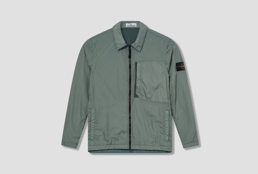 Clothing STONE ISLAND | Garment Dyed Crinkle Reps Recycled Nylon 791510723 Green