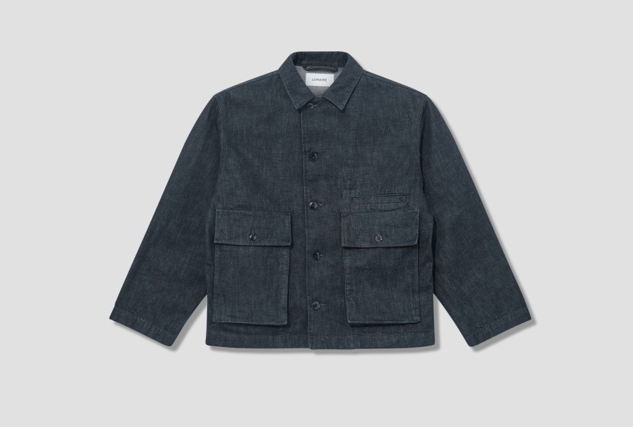 Clothing LEMAIRE | Boxy Jacket-Indigo Denim Ow306 Ld068 Blue