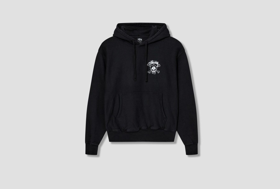 Clothing Stüssy | Skull & Bones Pigment Dyed Hood 1924943 Black