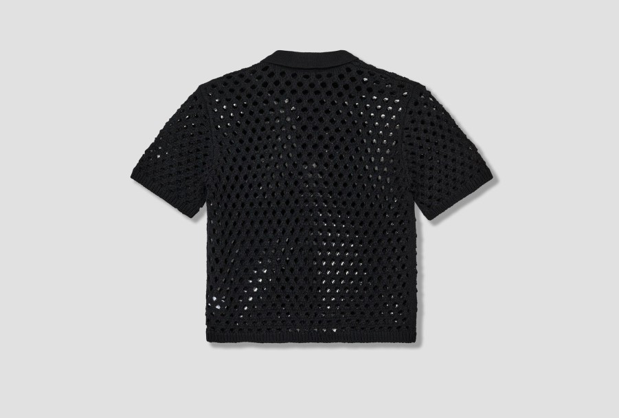 Clothing Stüssy | Big Mesh Polo Sweater 117178 Black