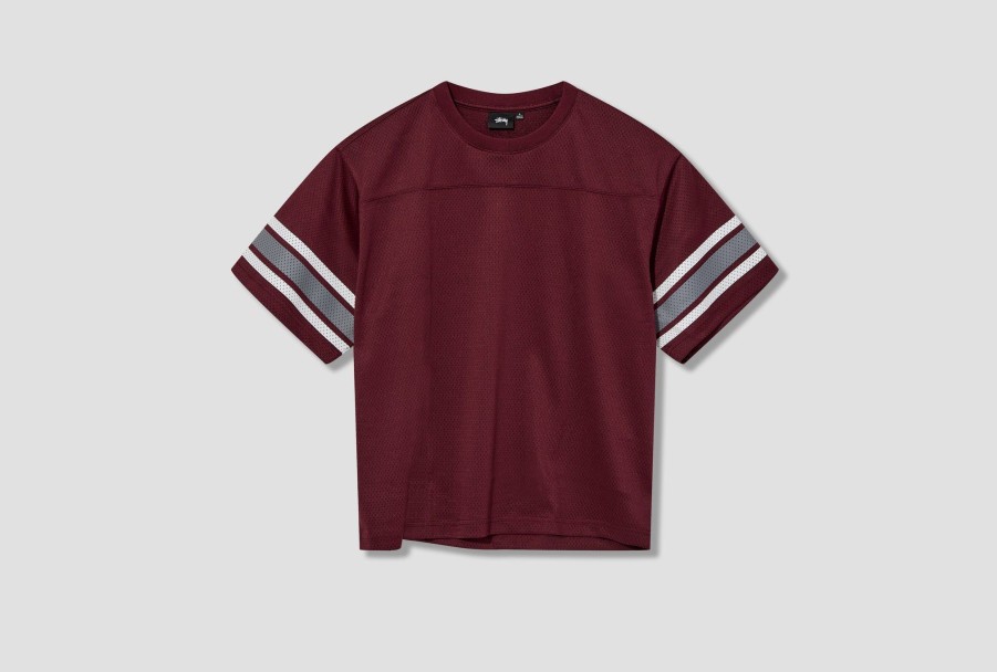 Clothing Stüssy | Surfman Mesh Football Jersey 1140332 Burgundy