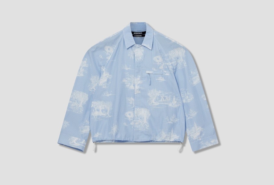 Clothing JACQUEMUS | La Chemise Criollo-Print Toile De Jouy Blue 236Sh059-1499 Light Blue