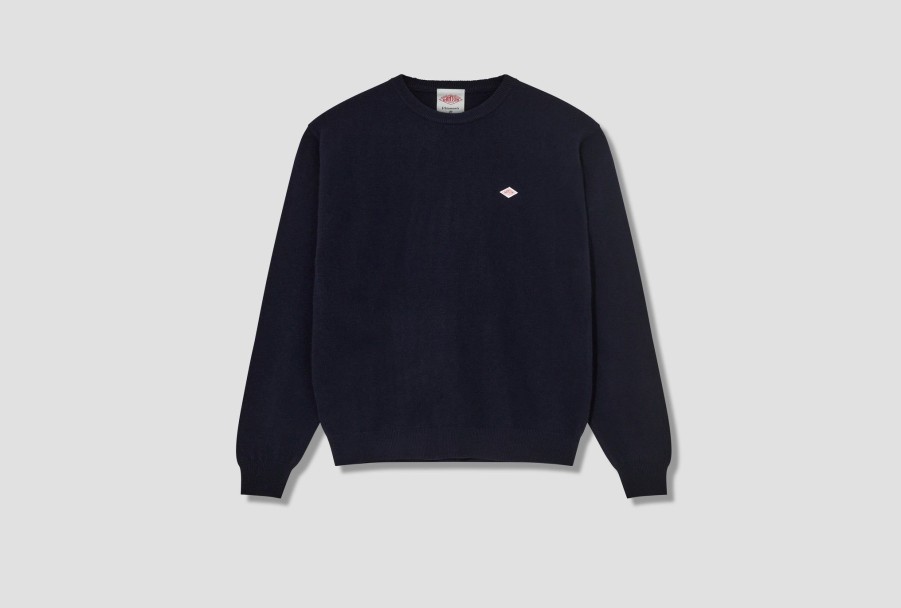 Clothing DANTON | Crew Neck Pullover L/S-Lambswool #Dt-D0028 Lmw Navy