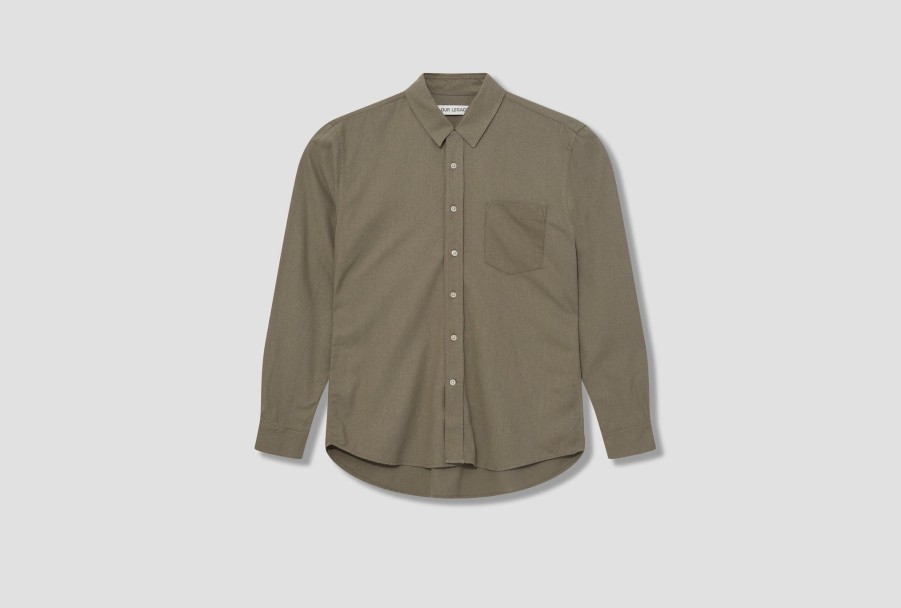 Clothing OUR LEGACY | Classic Shirt-Peafowl Silk Noil M4232Cf Green