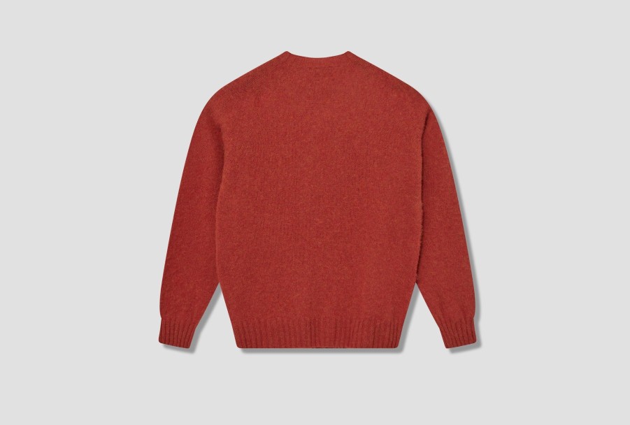 Clothing Drake’s | Brushed Shetland Crew Neck Jumper Dr2A3A 21501-20 Orange