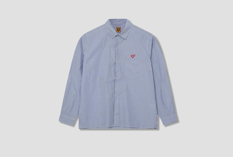 Clothing HUMAN MADE | Snap Button L/S Shirt Hm26Sh003 Blue