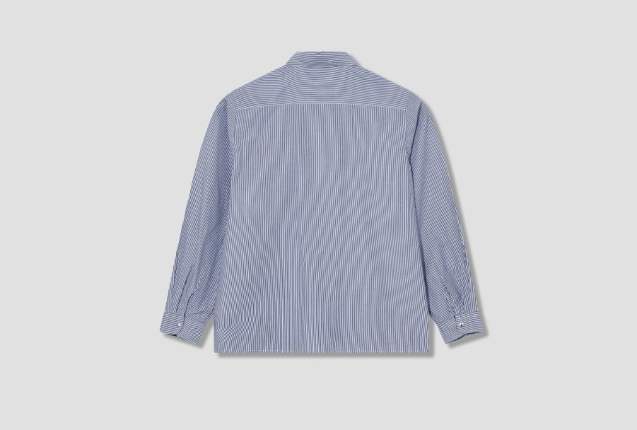 Clothing HUMAN MADE | Snap Button L/S Shirt Hm26Sh003 Blue