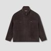 Clothing AURALEE | Brushed Suri Alpaca Mohair Jacquard Zip Blouson A23Ab01Aj Dark Brown