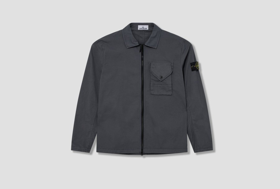 Clothing STONE ISLAND | Stretch Cotton Gabardine Garment Dyed 791511010 Dark Grey