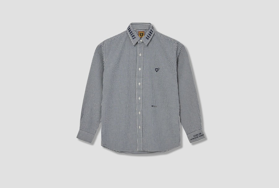 Clothing HUMAN MADE | Detachable Collar Checked L/S Shirt Hm25Sh007 Blue