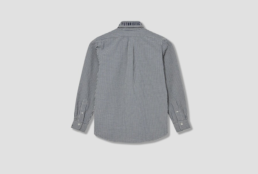 Clothing HUMAN MADE | Detachable Collar Checked L/S Shirt Hm25Sh007 Blue