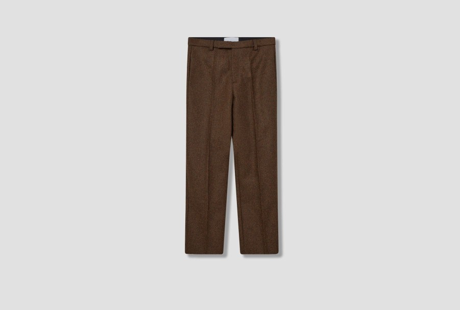 Clothing Palmes | Wool Pleated Trousers 01740170 Brown