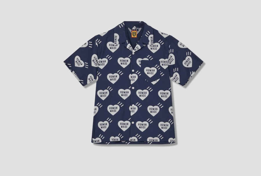 Clothing HUMAN MADE | Heart Aloha Shirt Hm25Sh016 Navy