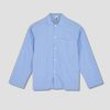 Clothing TEKLA | Unisex Sleepwear Long Sleeve Shirt – Poplin Light Blue